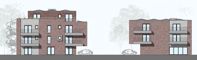 Neubau 2 MFH (13 WE + Gewerbe), Oldenburg-Bürgerfelde